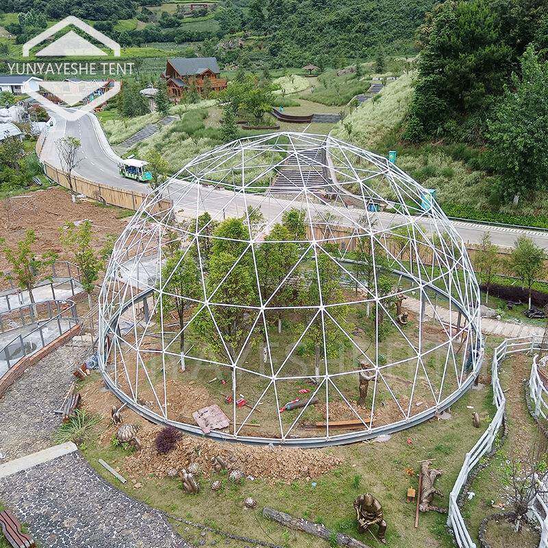 上海20米直径圆顶帐篷球形温室篷房种植防冻抗寒全透明PVC