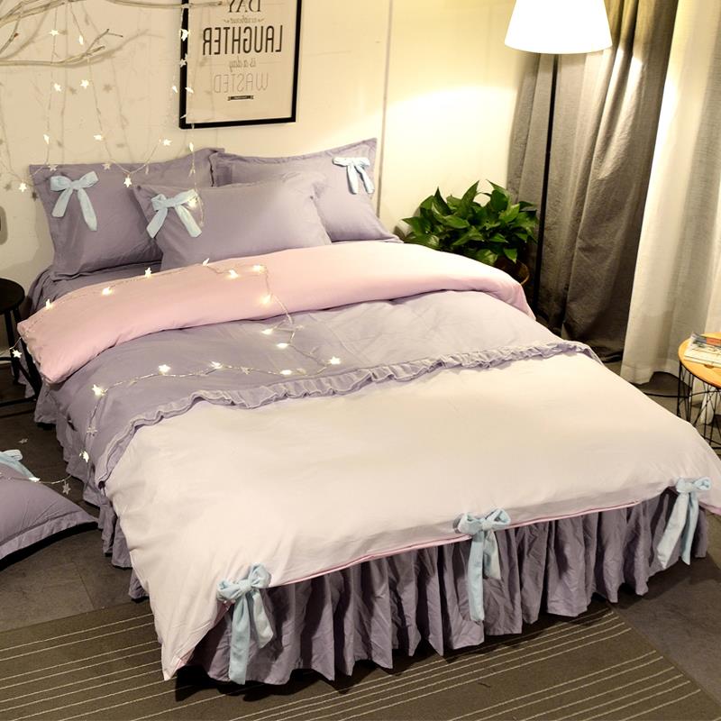 正品ALL INK/女心粉色公1主风床裙床罩被套四件套1.5P/.8少m床上