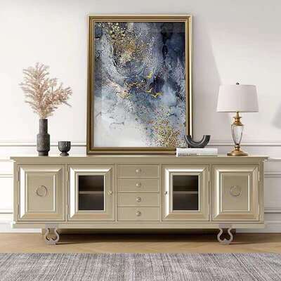 美式复古实木电视柜法式客厅家用小户型收纳储物柜莫里印象展示柜