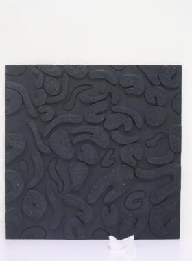 现代简约肌理纹树脂板画装饰画黑色创意摆件桌面客厅酒店样板间