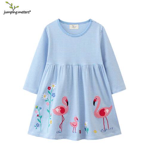 Blue Stripe Sophia Dress - Soft Knit Girl's Outfit with 3/4