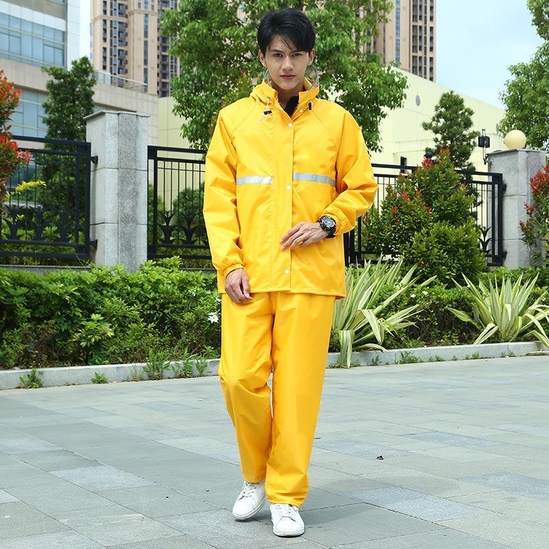 卓乾雨衣套裝雙膠雨衣雨褲雙層雨衣男女分體雨衣外賣(mài)雨衣