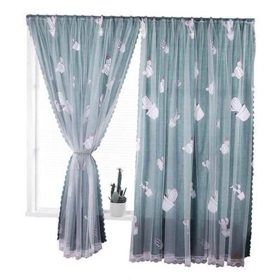 No Need to Punch Velcro Curtain Shading Yarn Window Curtains