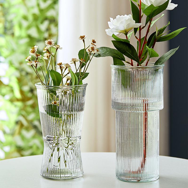 网红ins风U形玻璃花瓶简约透明水养鲜花玫瑰百合花瓶客厅装饰摆件