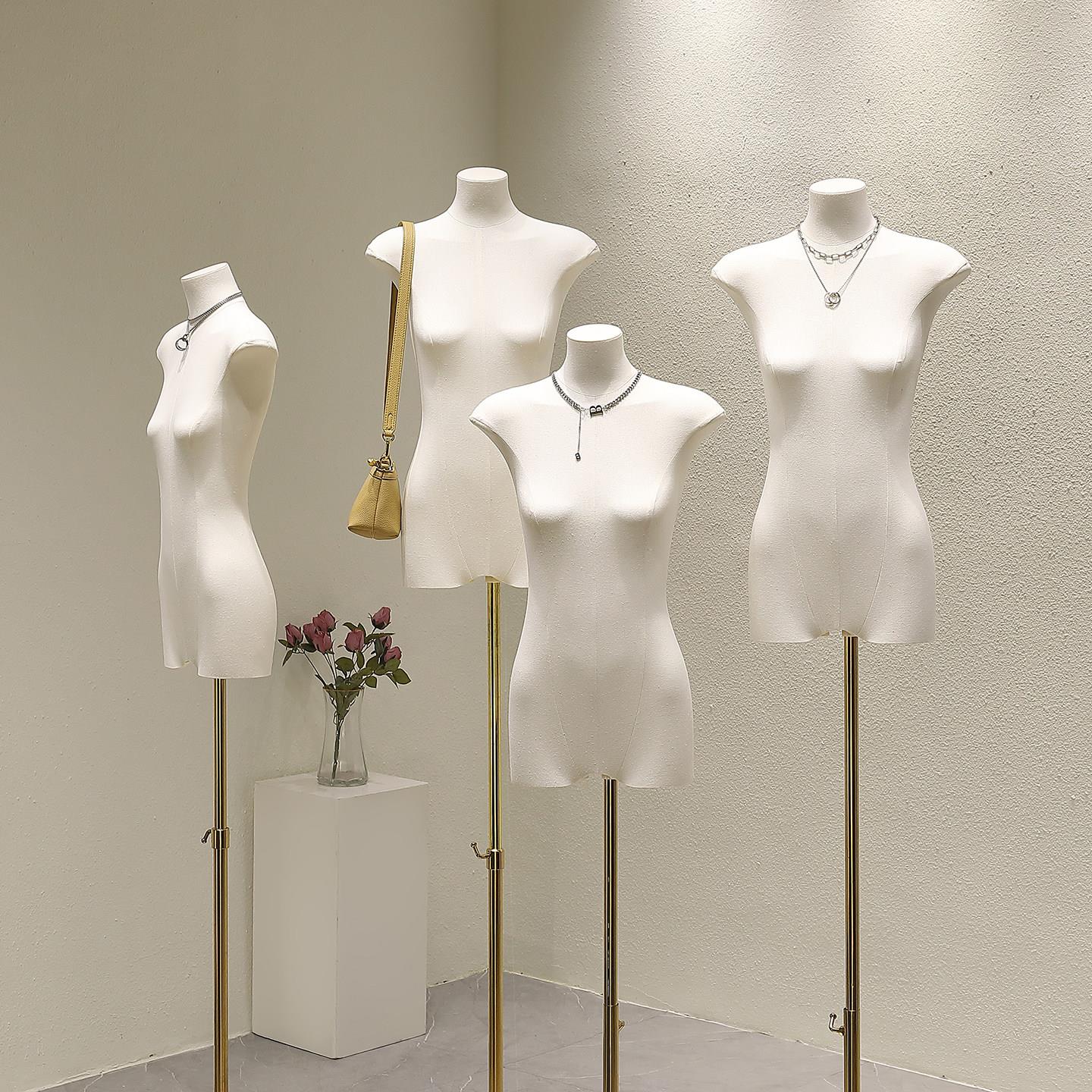 新款扁身模特道具女装平胸假人服装店橱窗半身人台模特展示架全身
