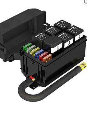 12-24V保险丝继电器盒6个槽通用继电器盒预接线ATC/ATO叶片保险丝