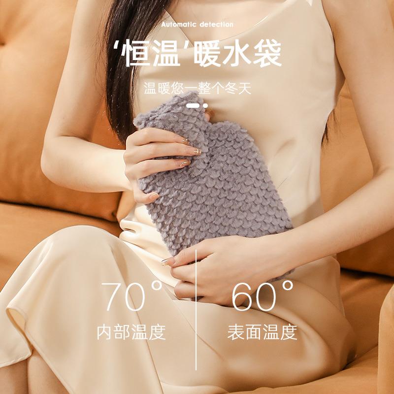 手掌热水袋迷你可爱毛绒注水小号加厚防爆暖水袋热敷肚子暖手宝女