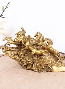 杨铜记 工艺品用品家居办公室摆件 铜马摆件 铜八马