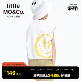 littlemoco童装夏装男童女童，上衣背心无袖t恤儿童中大童外穿大童