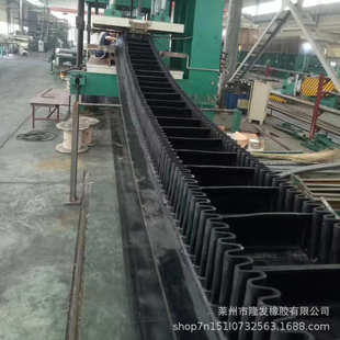 大倾角波状挡边带裙边运输带批发隆发尼龙防撕裂环形传送带