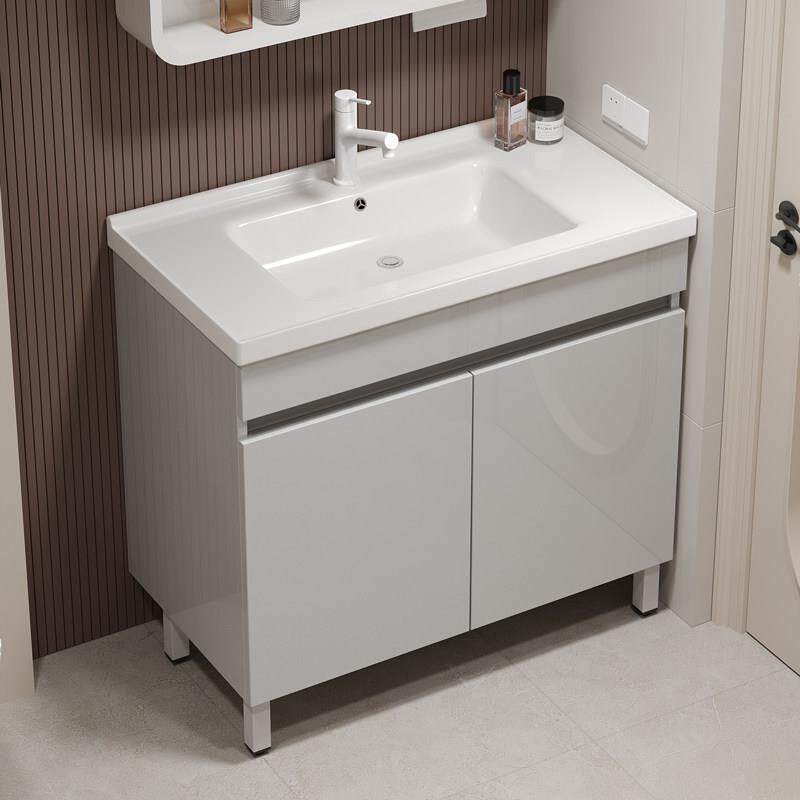 2025新款浴室柜陶瓷一体盆蜂窝铝合金化妆室洗漱台落地式洗手阳台