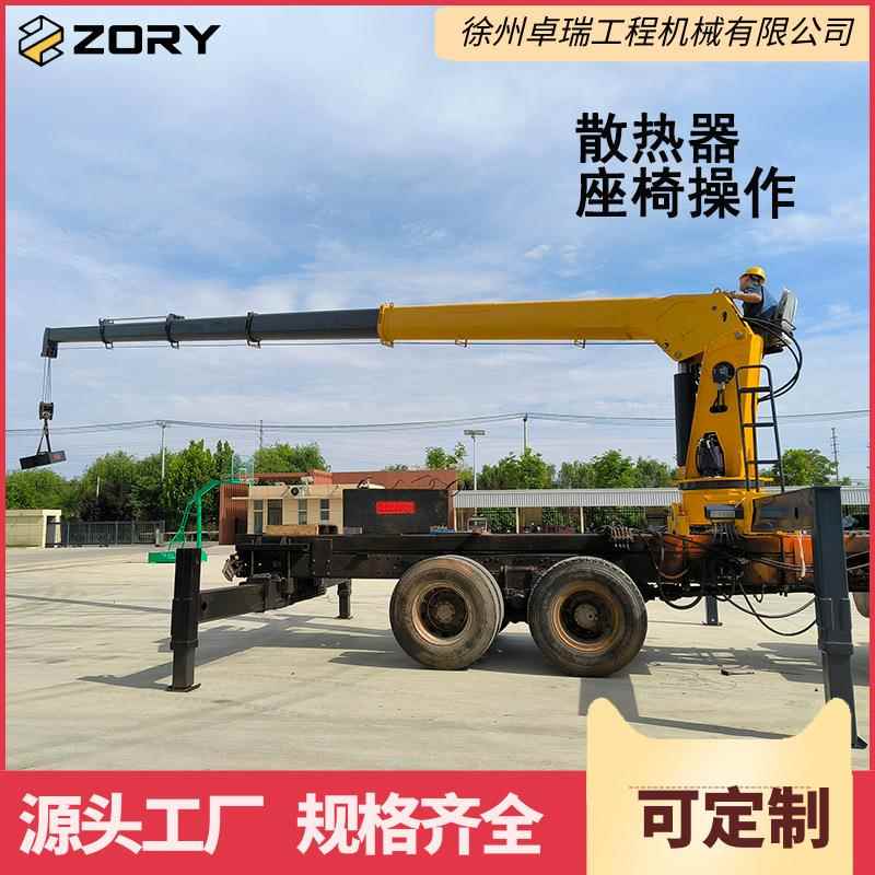 8吨无线遥控随车吊重汽HOWO伸缩式起重机卸货起吊汽车货箱直臂吊