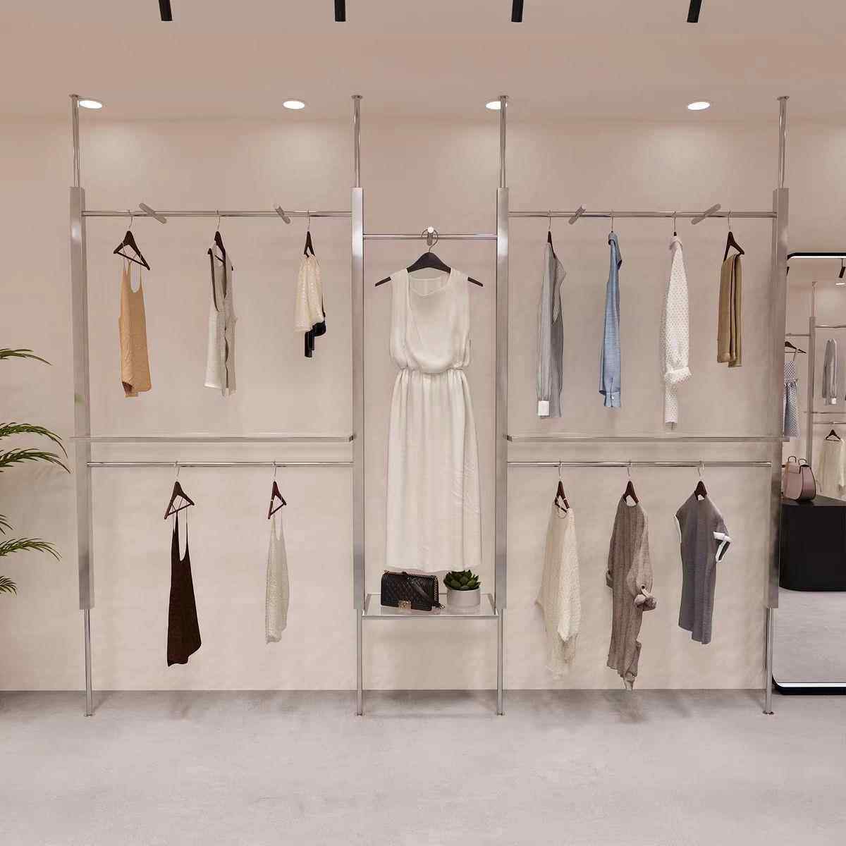 服装店DK-29224示架顶天地不锈立钢婚纱AA可调节柱陈列架女装店展