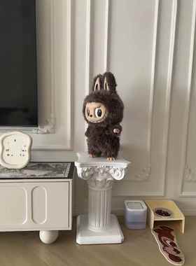 欧式纯白色罗马柱玩偶zimomo置物架