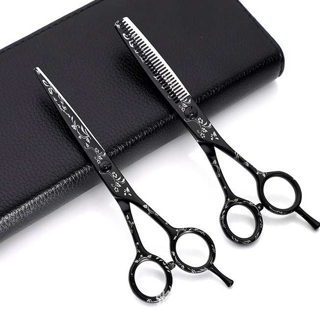 瓷花美发剪刀套装发型师理发剪平6寸5.5平打薄剪