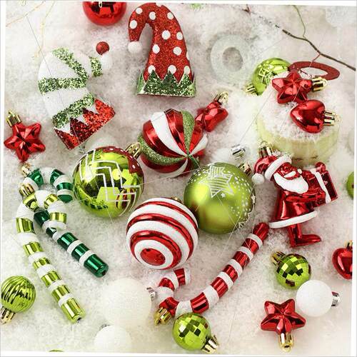 50pcs/set Painted Christmas ball set Christmas tree pendant