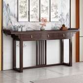 实木中021堂六件套新中式 仙供桌条案村堂屋供台农佛台家用条八桌