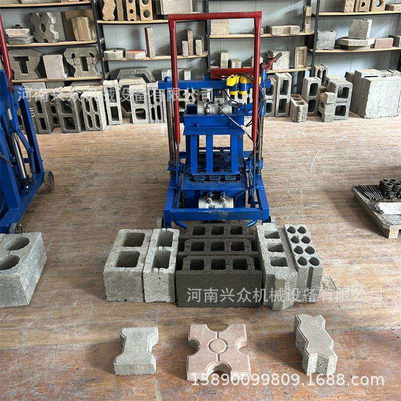 下蛋铺路砖垫块砌块机小型移动砖机空心水泥制砖机混凝土砖机