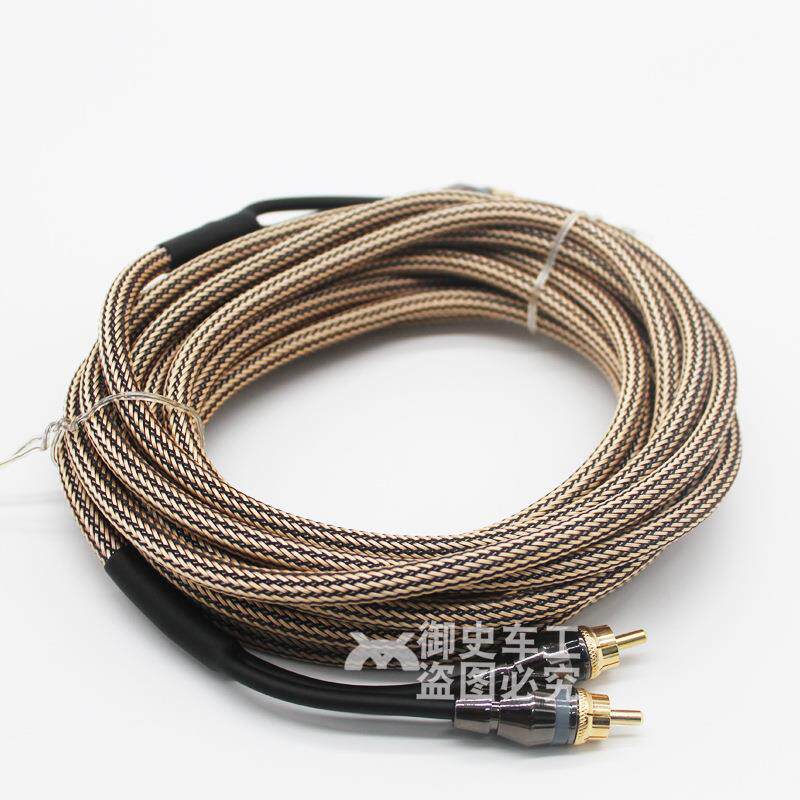 3/5米汽车音响音频信号线RCA连接低音炮导航功放莲花接口改装发烧