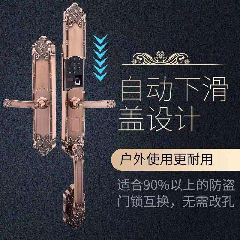 别墅大门户外防水欧式防盗门指纹锁复古户外防水密码锁远