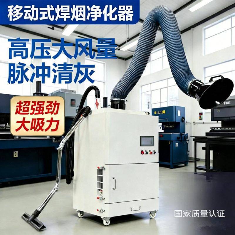 工业焊烟除尘收集脉冲自动除尘器电焊烟尘净化器移动焊烟净化器