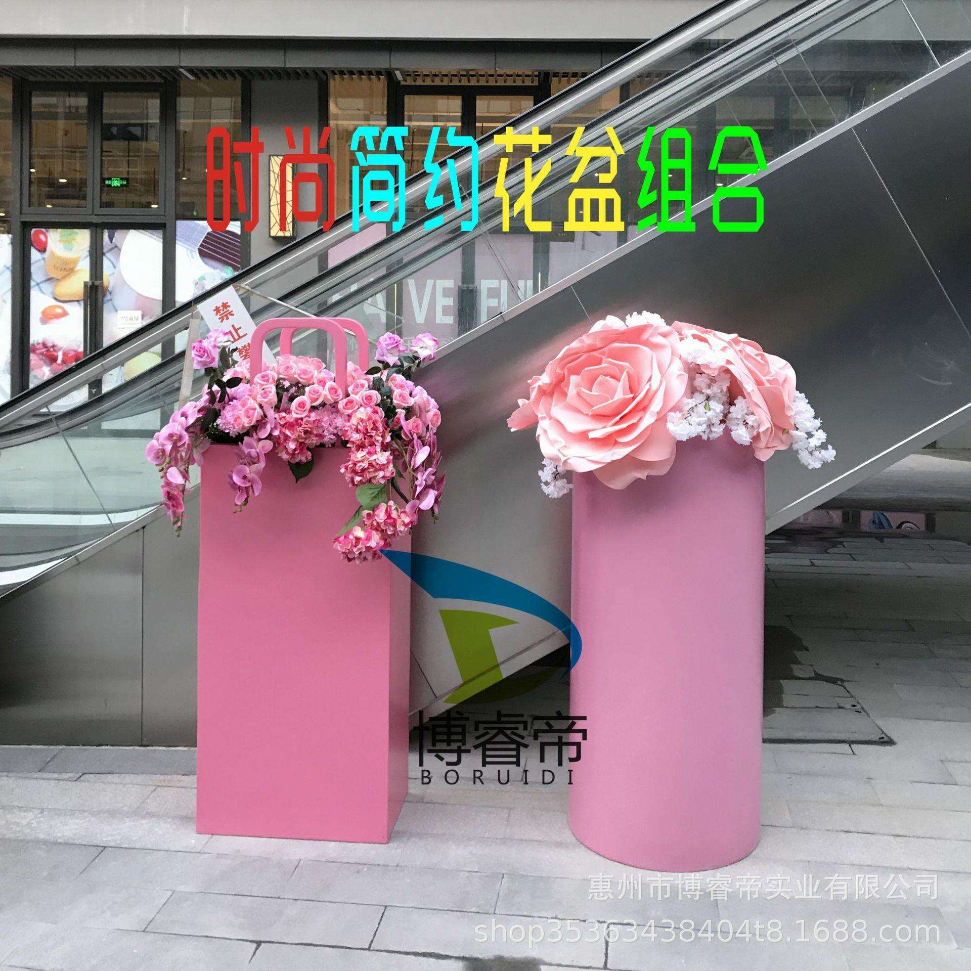 美陈商场酒店别墅售楼处组合落地花钵户外可学校防腐花箱树脂花盆