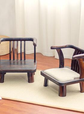 靠N5F77S6ST6飘窗榻榻米背小椅子久坐服日式矮款座舒椅台休闲阳实