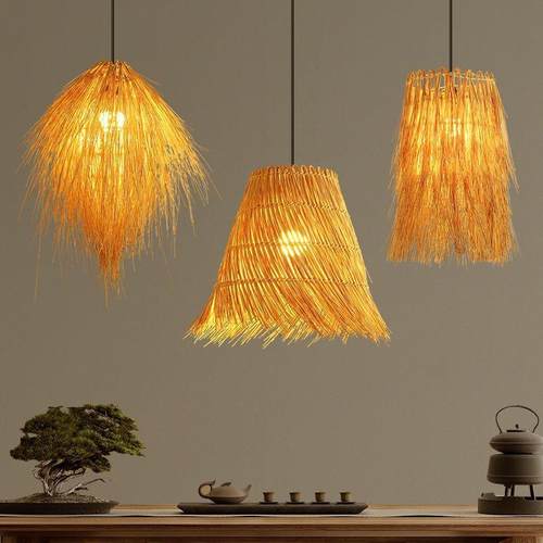 东南亚藤编灯罩竹艺饭店店餐厅个性火锅民宿婚庆竹编吊灯装饰