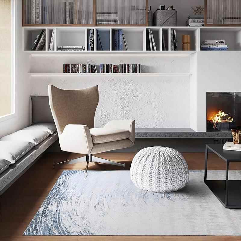 客厅地毯耐脏易打理油约风发瑞丰茶沙几奶毯地垫简丙纶威尔顿机织