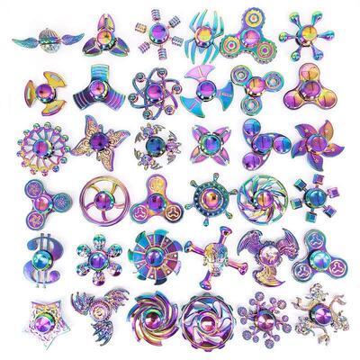 Rainbow Metal Fidget Spinner Toys Stainless Steel Bearing Hi