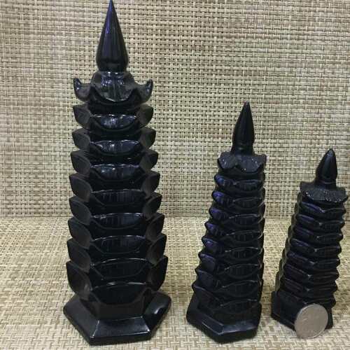 艺丰水晶 供应黑曜石文昌塔风水摆件大中小号 工艺品