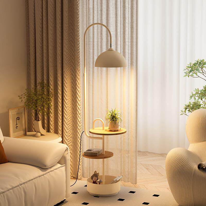 落地灯客厅轻奢茶几置物架一体北欧沙发灯卧室床头高级感落地台灯