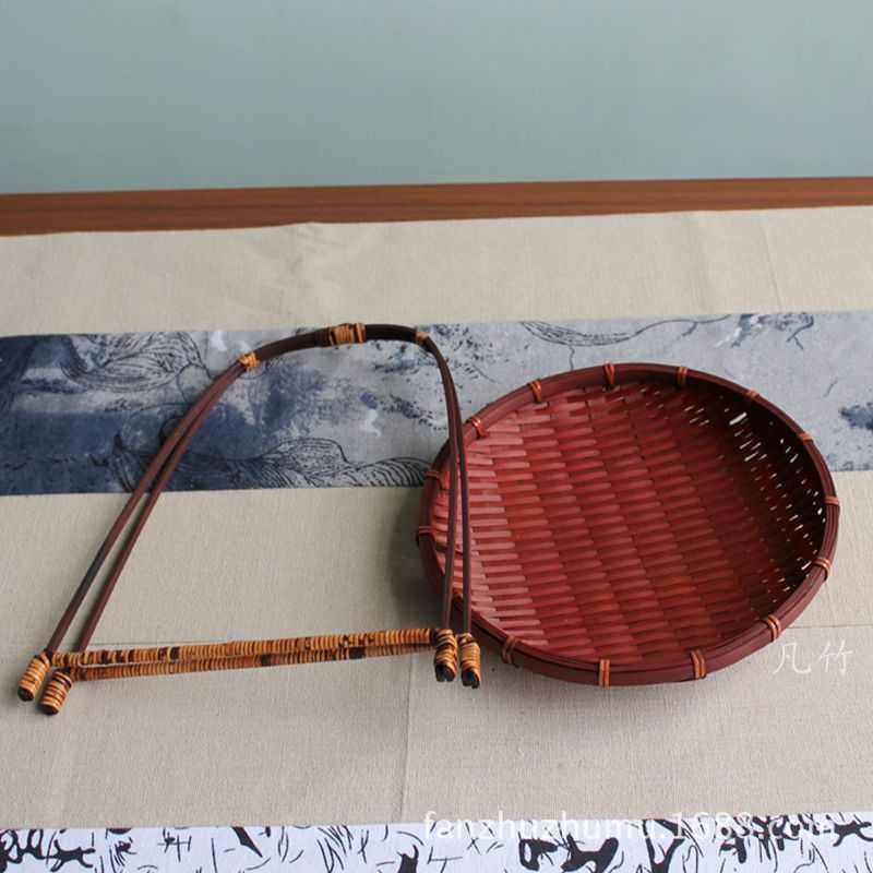 竹编篮提篮 茶点盘茶具收纳筐置物篮 复古可拆卸茶具配件,收纳整理,其他收纳篮,淘宝优惠券,粉丝福利购,淘宝优惠卷