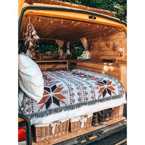 露营 北欧 民族风条纹 休闲毯美式复古 camping blanket