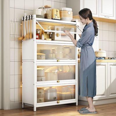 台门厨房料置物架收纳架家用面免打孔调料架带调翻收纳架门厨架