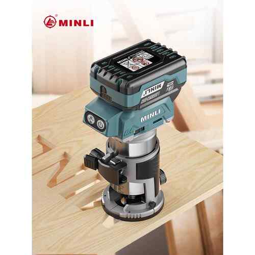 MINLI无刷锂电修边机充电式多功能木工开槽机铝塑板雕刻机小锣机