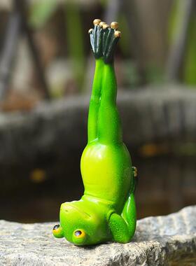 直销新款庭院花园装饰布置仿真动物瑜伽青蛙园林景观户外树脂工艺