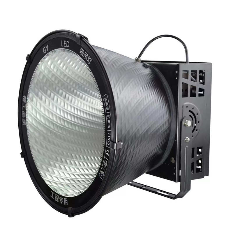 现货黑色LED塔吊灯工地照明探照灯1000w大功率超亮野外天棚车间灯