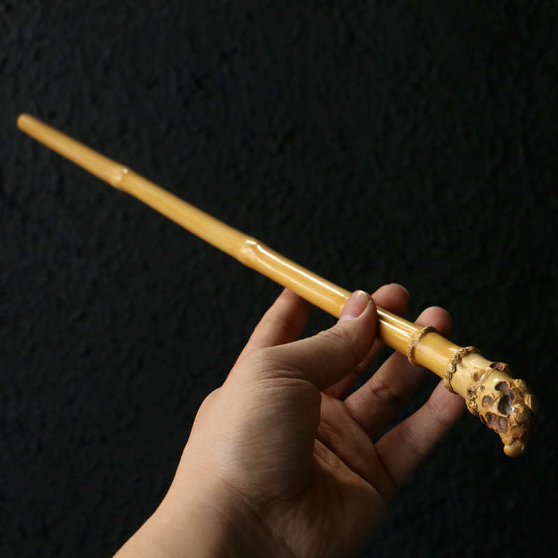精品纯手工精磨天然带竹根实心竹教鞭手持文玩竹雕竹节棍把玩竹竿
