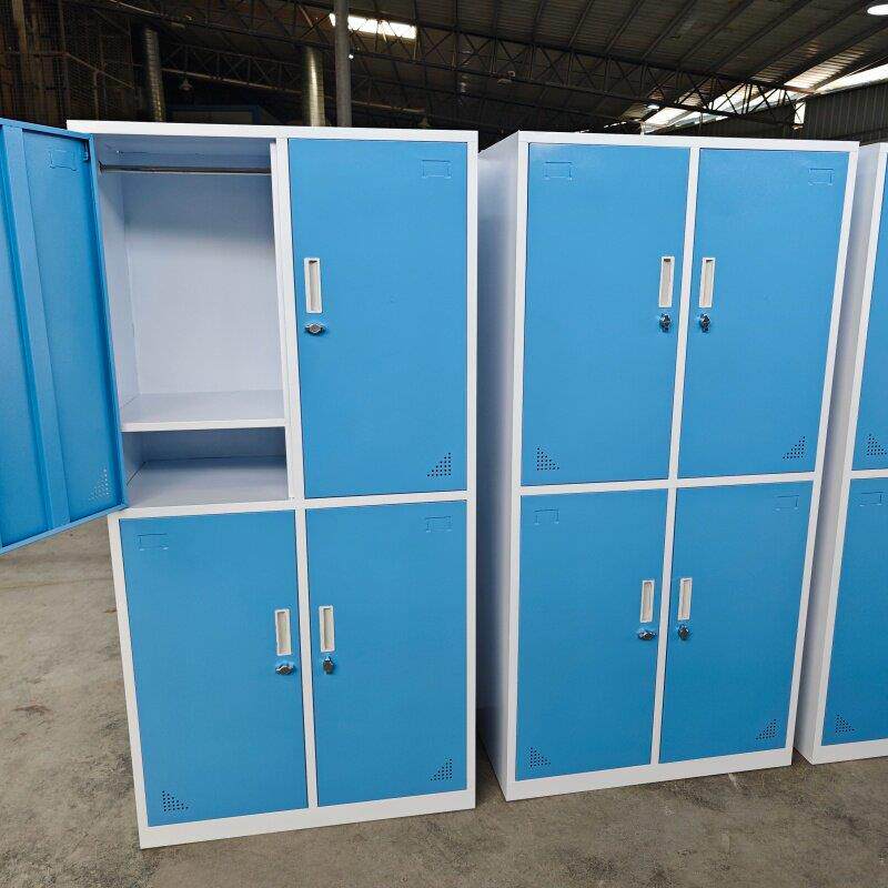 东莞员工柜更衣柜四门两门铁皮柜钢制多门柜收纳柜子员工宿舍衣柜