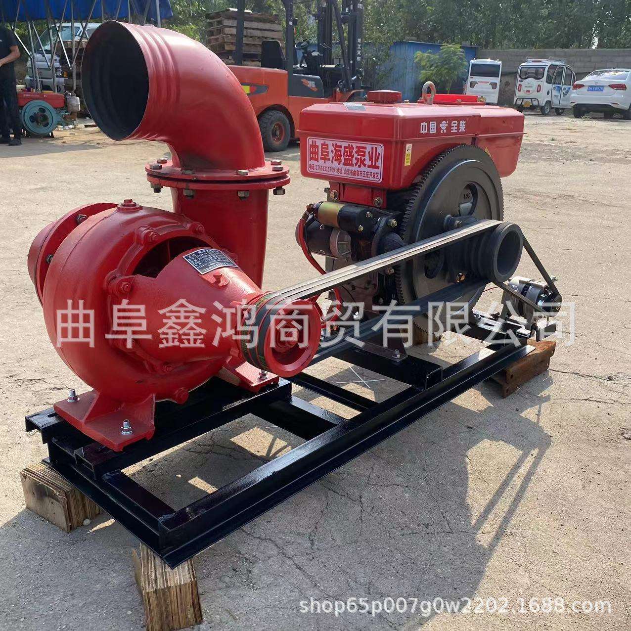 电启动8寸离心泵 农用灌溉柴油水泵 移动自走式抽水泵农业灌溉泵