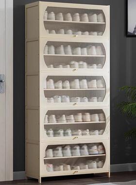 家用简易鞋柜鞋架子多层带门防尘木质放门口入门收纳鞋架一件起批