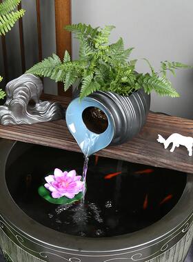 陶流器水XGA过滤增氧鱼配件加湿古法大尺寸缸循环庭罐院花园造景