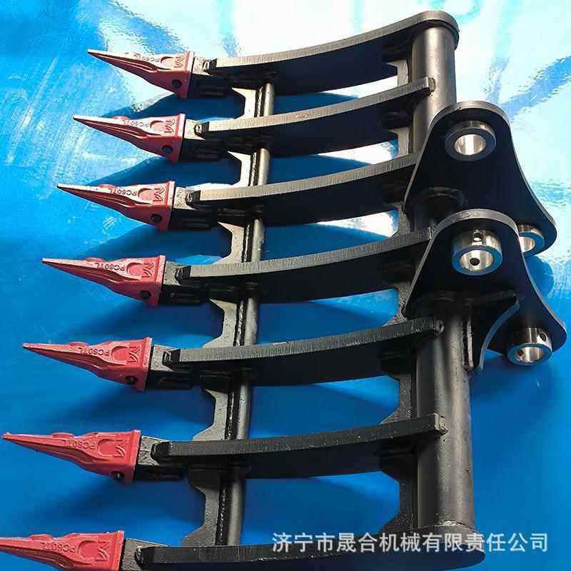 挖掘机多齿耙子 农用翻地块石头 挖山药小型挖掘机前端松土耙