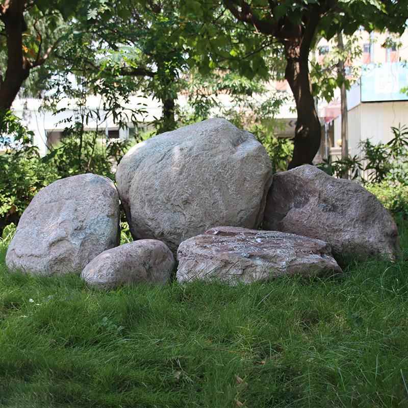 草地景山观假山石头别墅园林假造户外庭院LMS景草坪璃钢人造石玻