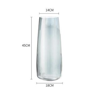 透明玻璃花瓶大号插花富贵竹长直筒大口径花器水养马醉木玻璃花瓶