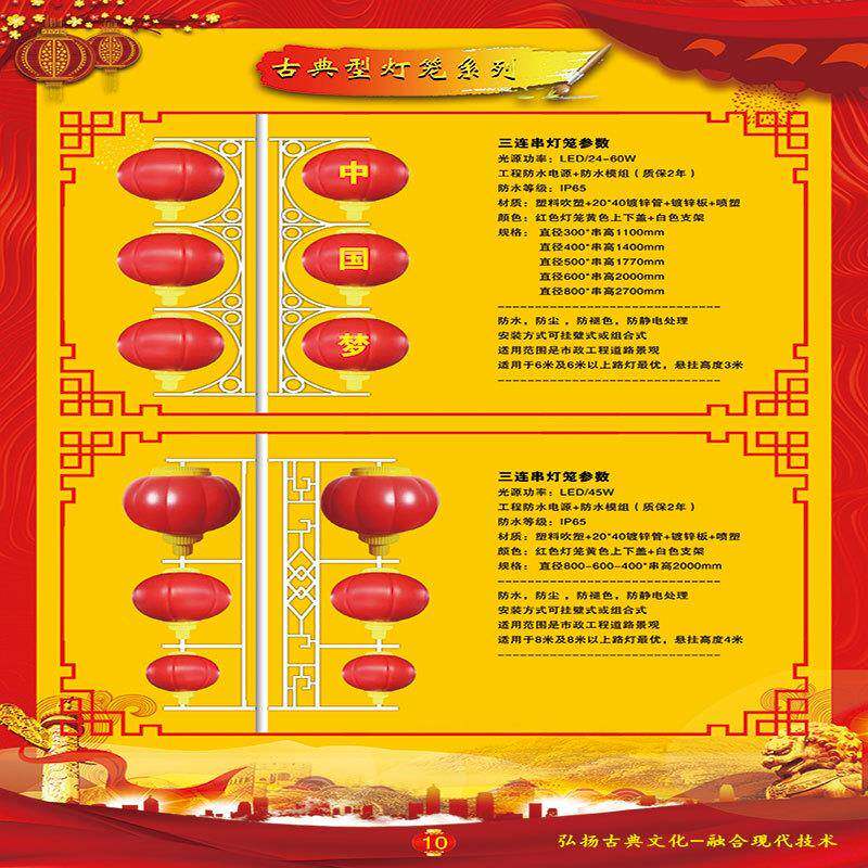 LED节日大红南瓜灯户外喜庆led景观灯广告灯塑料灯笼节日路灯