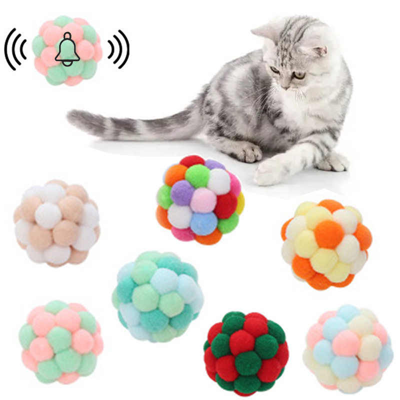 猫咪绒球玩具宠物弹力发声玩具
