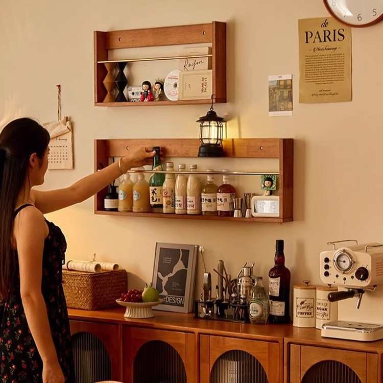 壁挂杂志架客厅墙上置物架展示架实木书报架简约报刊收纳架小书架