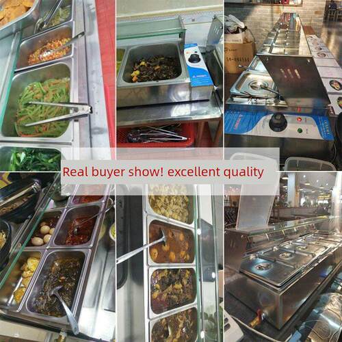 餐台玻璃食堂不锈钢售饭台台式商用保温台快餐店加热电热保温汤池
